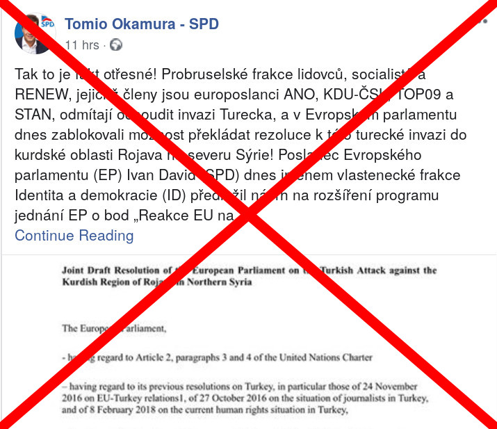 SPD osočuje EU z podpory turecké invaze do Sýrie